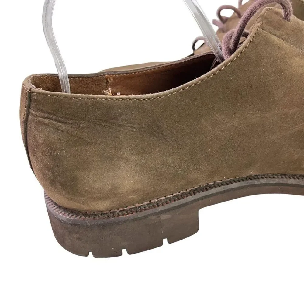 Eddie Bauer Mens Brown Lace UP Oxford Real Leather Casual Shoes Vibram Sole 14